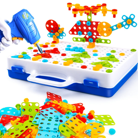 Kids Drill Set with Building Educational Stem Puzzle Toys (237 Pcs)