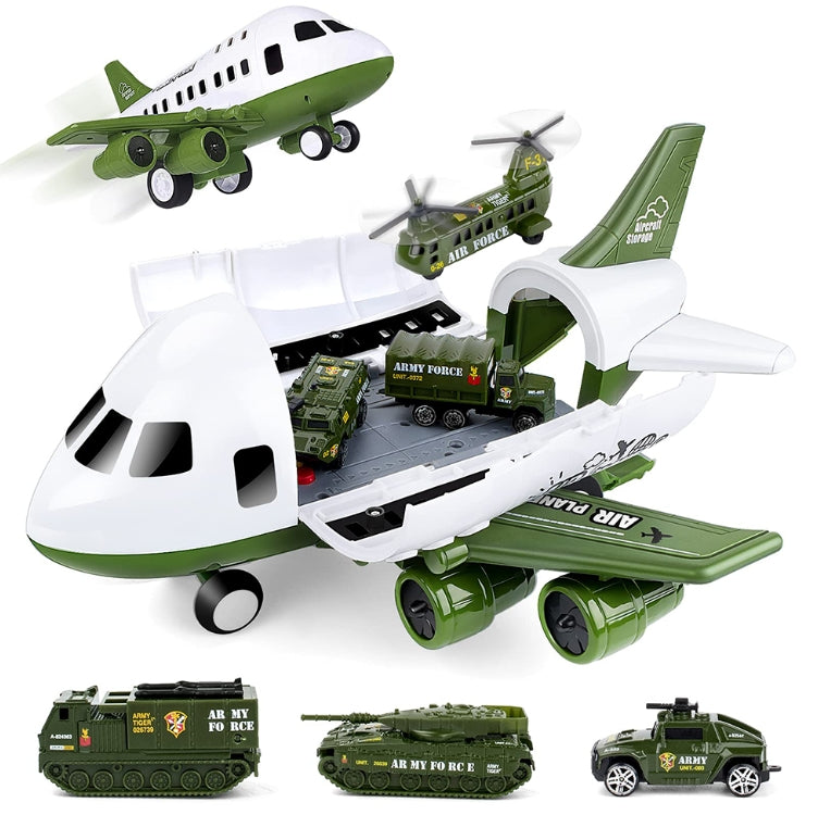 UNIH 飛機玩具組、運輸貨機和 6 件迷你軍車