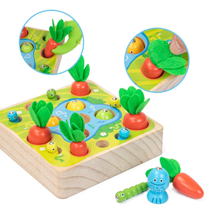 木製胡蘿蔔玩具套裝，用於收穫和分類的蒙特梭利玩具