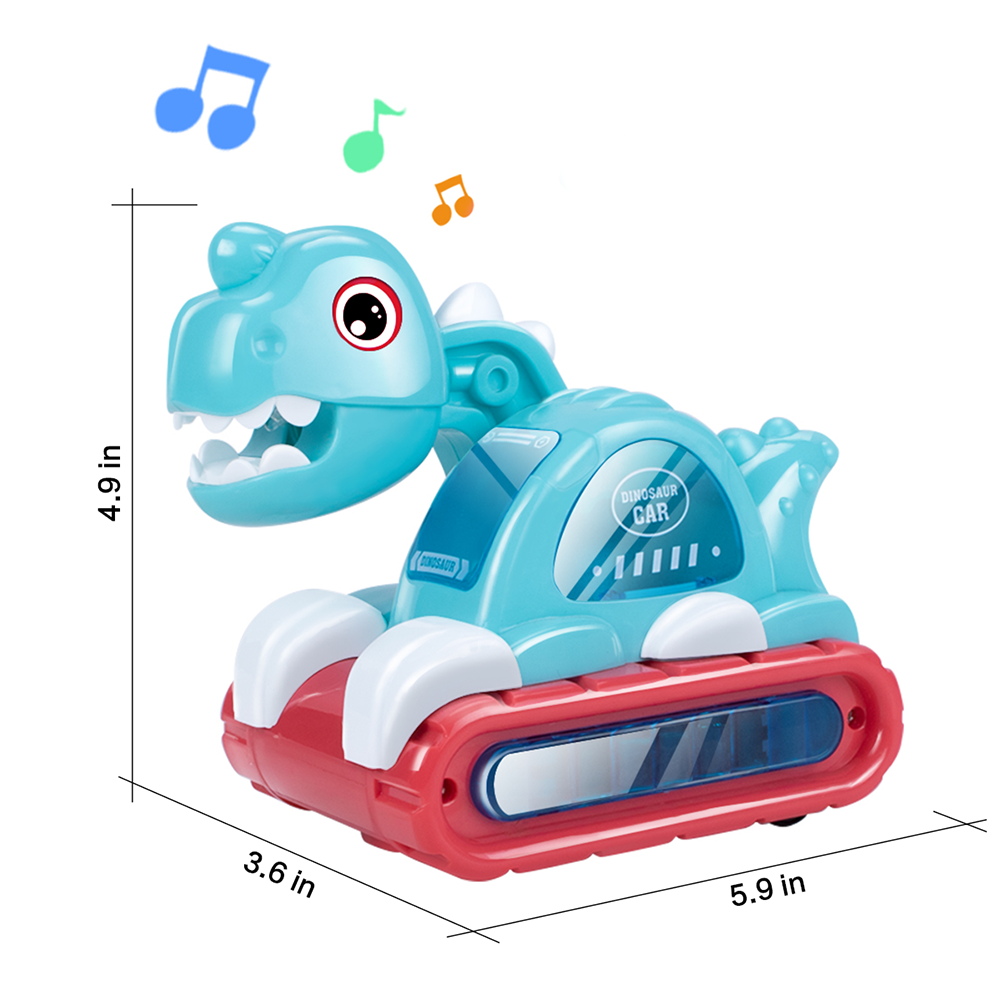 恐龍汽車爬行發育玩具帶音樂燈光