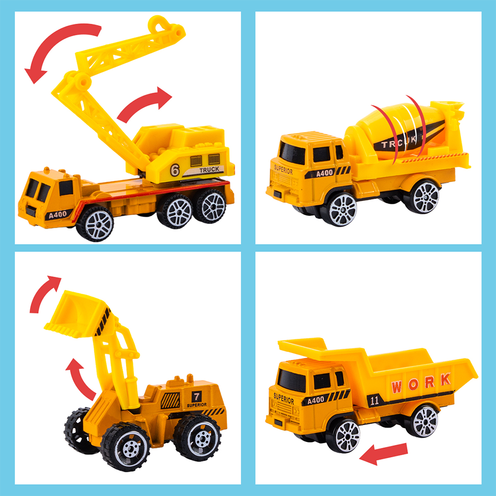 Transport Cargo Airplane Set with 4 Construction Cars