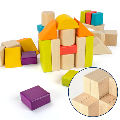 Wooden Blocks Construction Building Toys Set