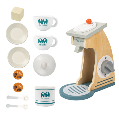 Wooden Coffee Machine Pretend Toy Set