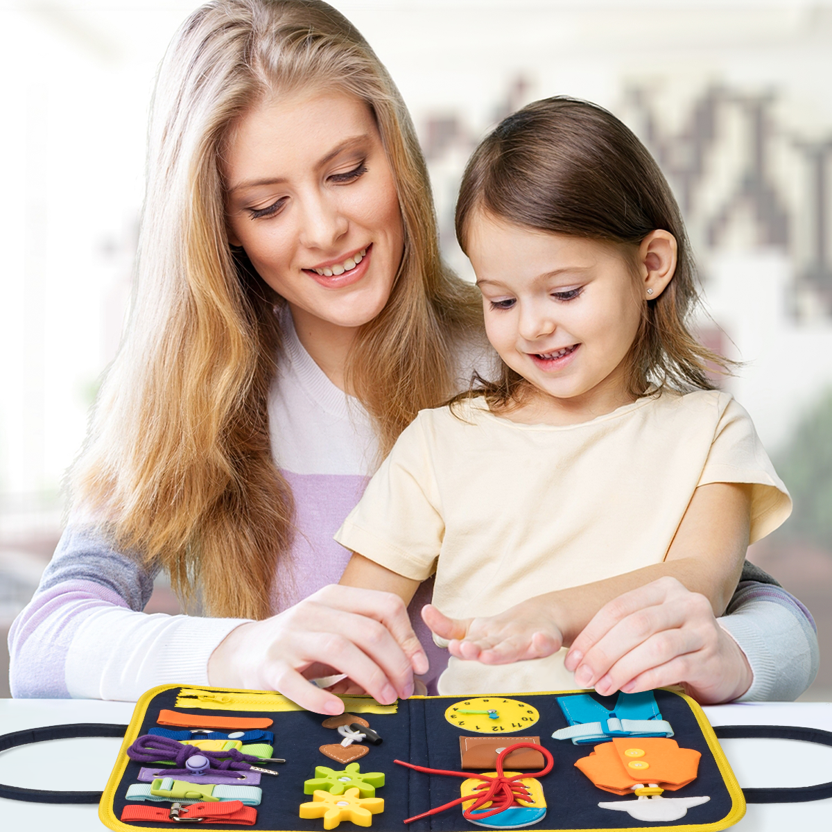 忙碌板蒙特梭利玩具適合幼兒 2-4 歲，感官板忙碌書適合幼兒 2 3 4 歲男孩女孩