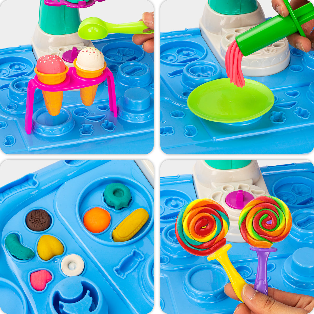 Playdough Table with Storage and Dough Tool Molds Kit