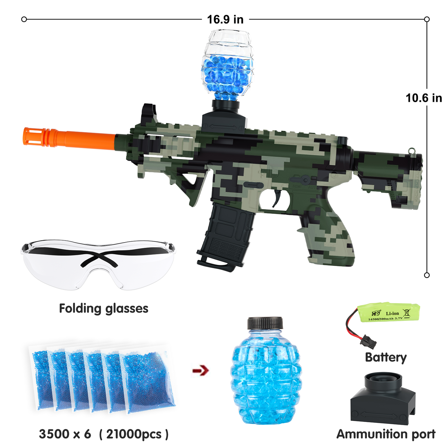 Tomato Splatter Gel Ball Blaster Automatic, Splatter Ball Blaster with 20000 Water Beads and Goggles