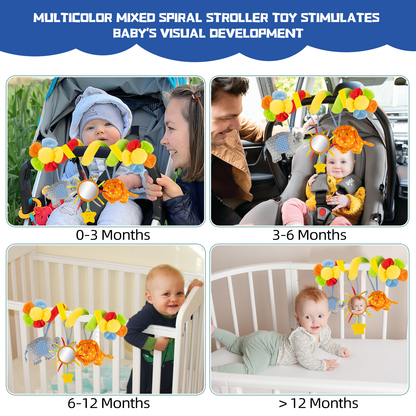 UNIH Car Seat Toys, Baby Toys 0-6 Months with Baby Rattles, Soft Musical Infant Toys
