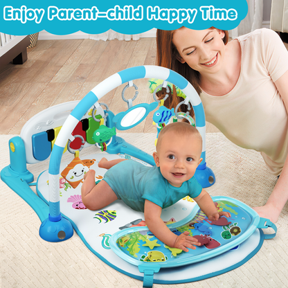 UNIH Baby Gym Play Mat, Kick and Play Piano Gym with Water Mat