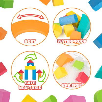 UNIH 幼兒積木 1-3 歲泡棉積木玩具軟積木禮品玩具組（46 件）