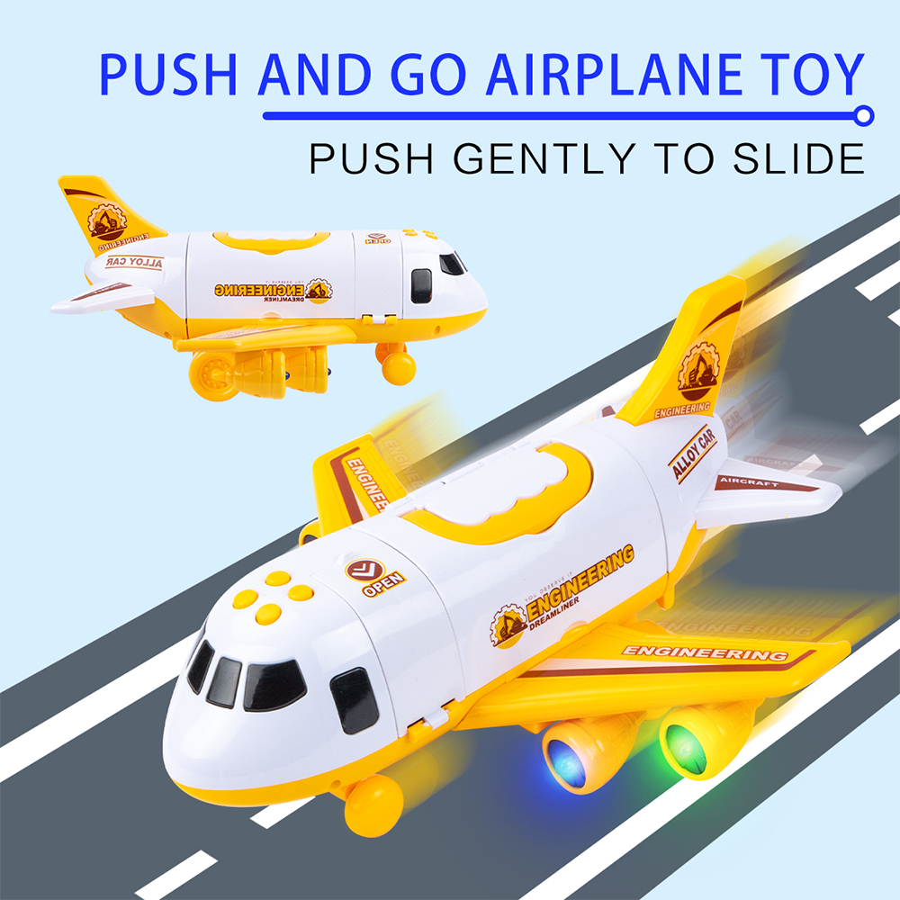 Transport Cargo Airplane Set with 4 Construction Cars
