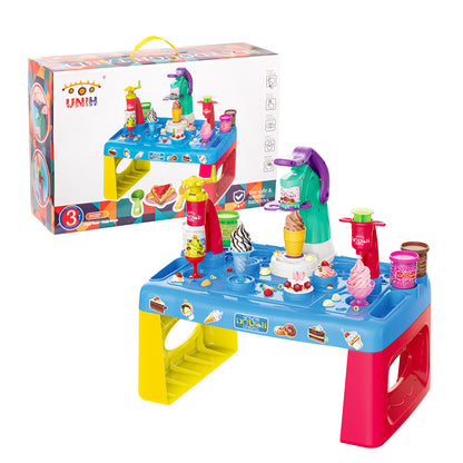 Playdough Table with Storage and Dough Tool Molds Kit