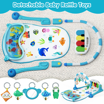 UNIH Baby Gym Play Mat, Kick and Play Piano Gym with Water Mat