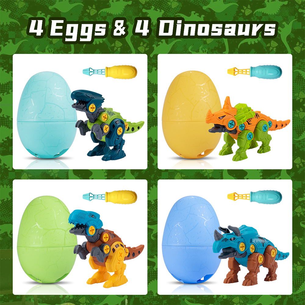 4 Packs Take Apart Dinosaur Eggs with Screwdriver