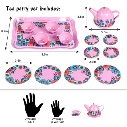 Tea Party Pretend Playset Set for Little Girls
